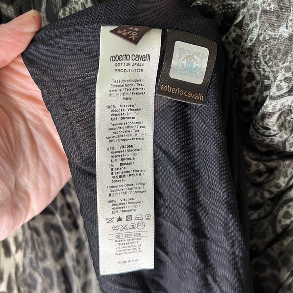 Roberto Cavalli shoulder cutout animal print dress 42 M - Picture 8 of 13